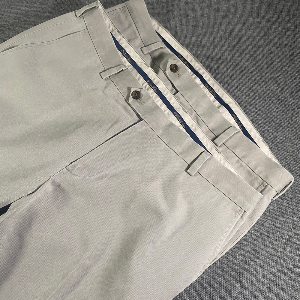 Lot of 2 Brooks Brothers Advantage Chino Milano Pants Mens W36 L32 Beige Cotton